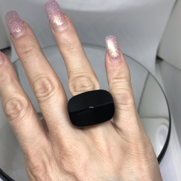 Black natural onyx ring - Picture 1 of 5